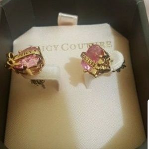 gold-colored amethyst encrusted Juicy Couture stud